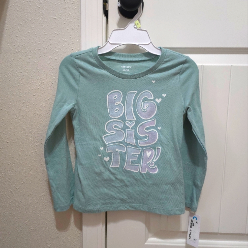 Carter's Green Long Sleeve Tee Playful Design